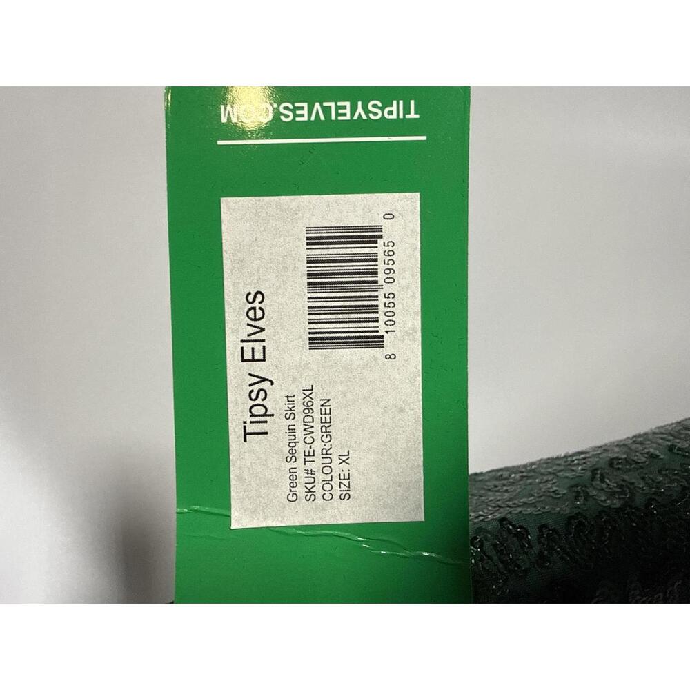 NWT Tipsy Elves Dark Green Sequin Skirt Size XL - Picture 6 of 6